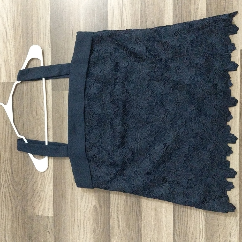 #14 Banana Republic Women's Thick   Blue Lace Tank Top Bows Missing L